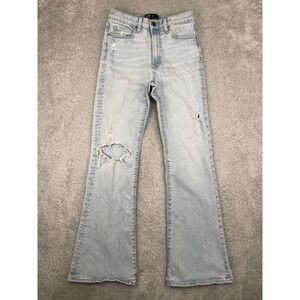 Gap Jeans Womens 2 (26x30) 70s Flare Mid Rise Distressed Blue Denim